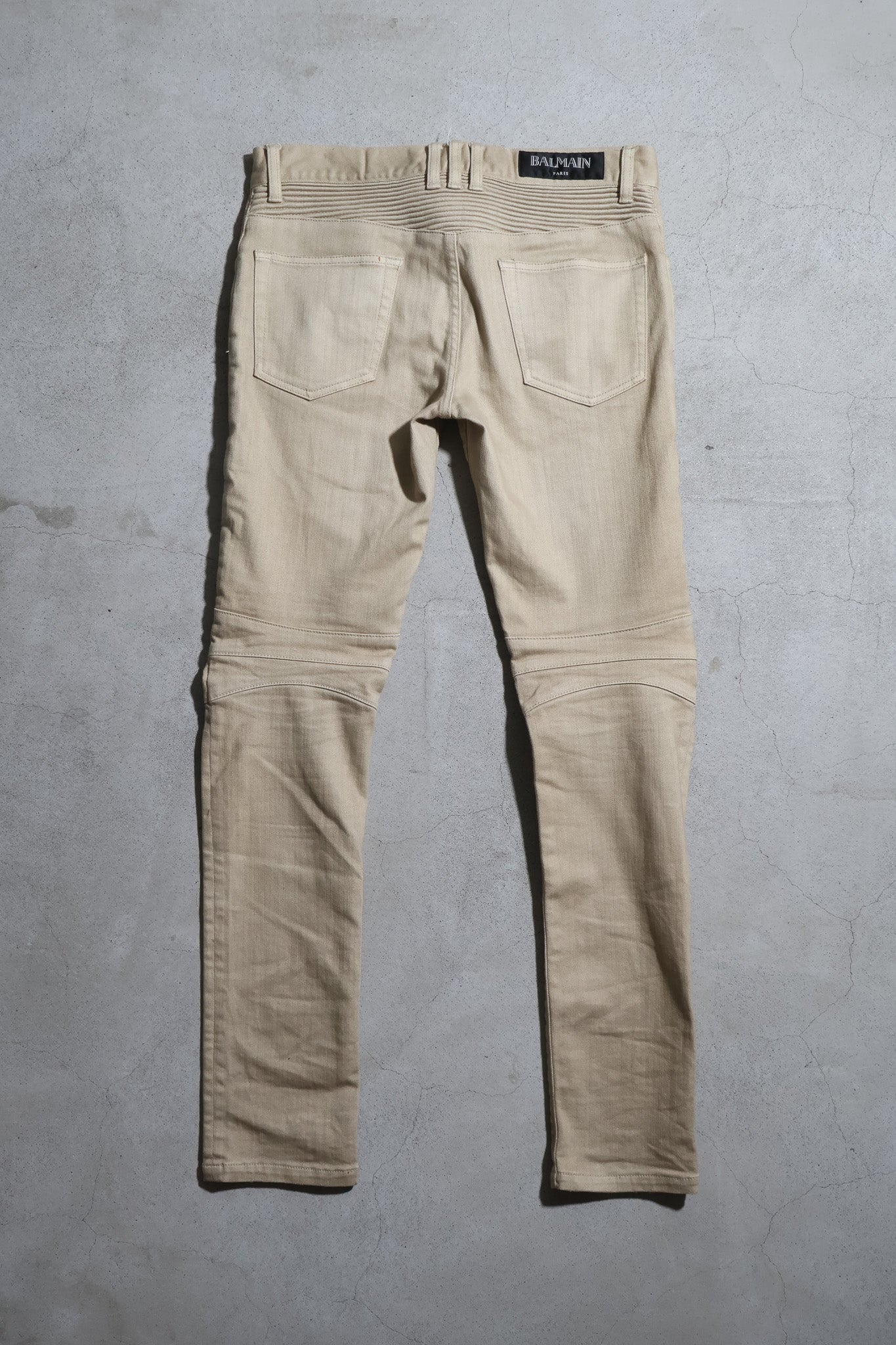 Balmain Homme SS13 Beige Biker Denim