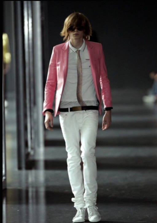 Dior Homme SS05 Runway Pink Leather 1B Blazer