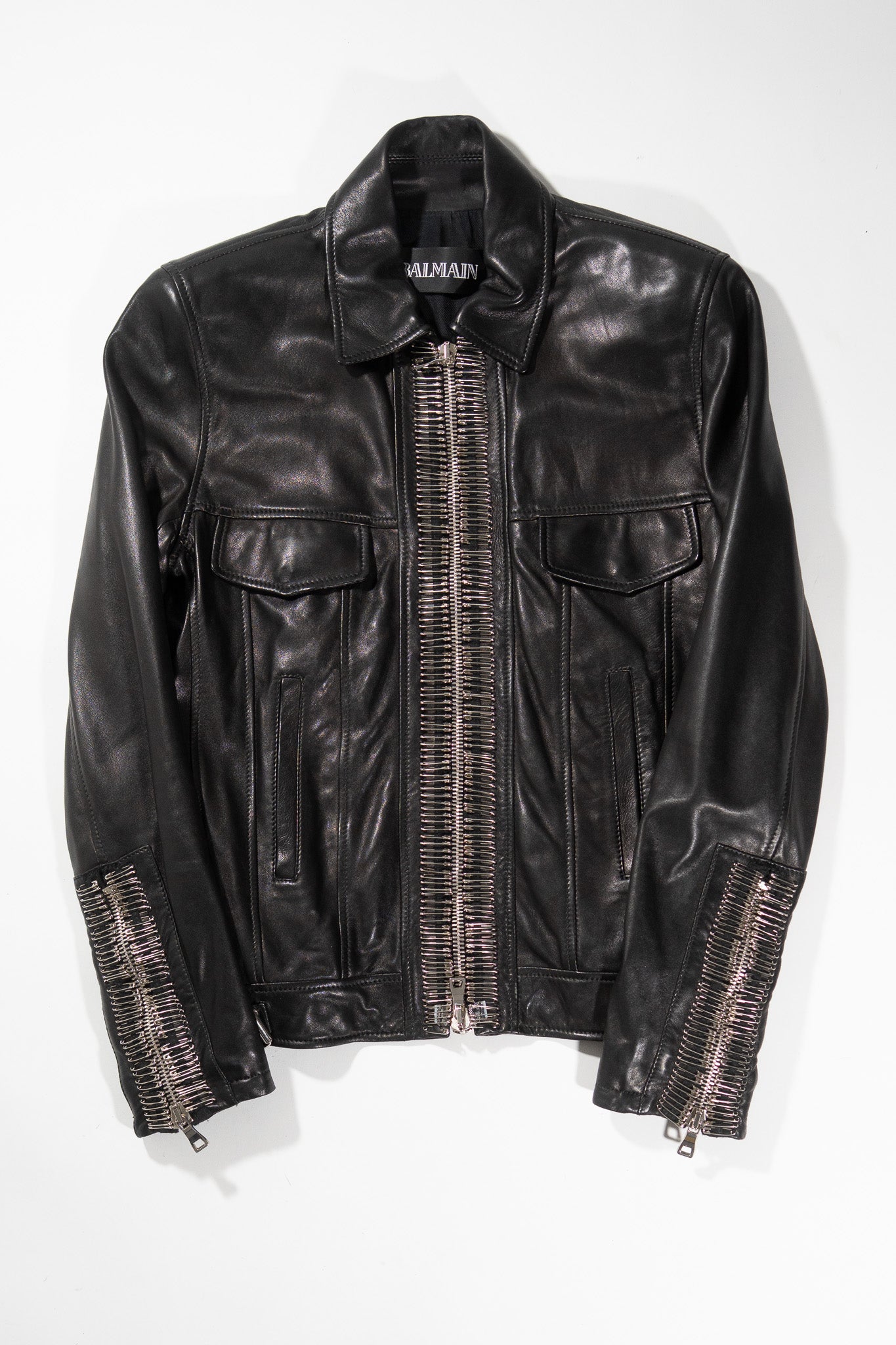 Balmain SS11 Safety Pin Leather Jacket
