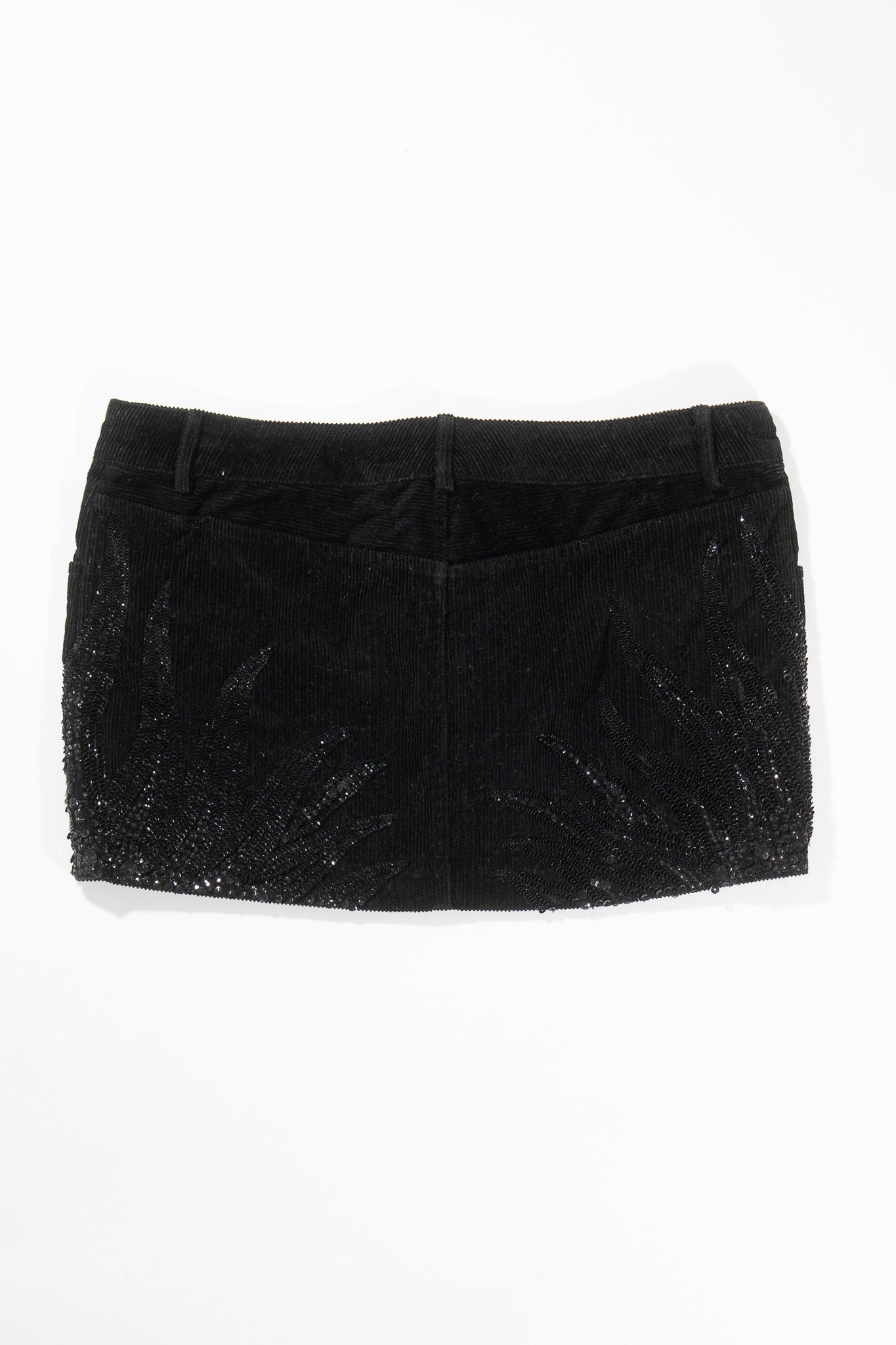 Balmain Corduroy Crystal Embellished Mini Skirt