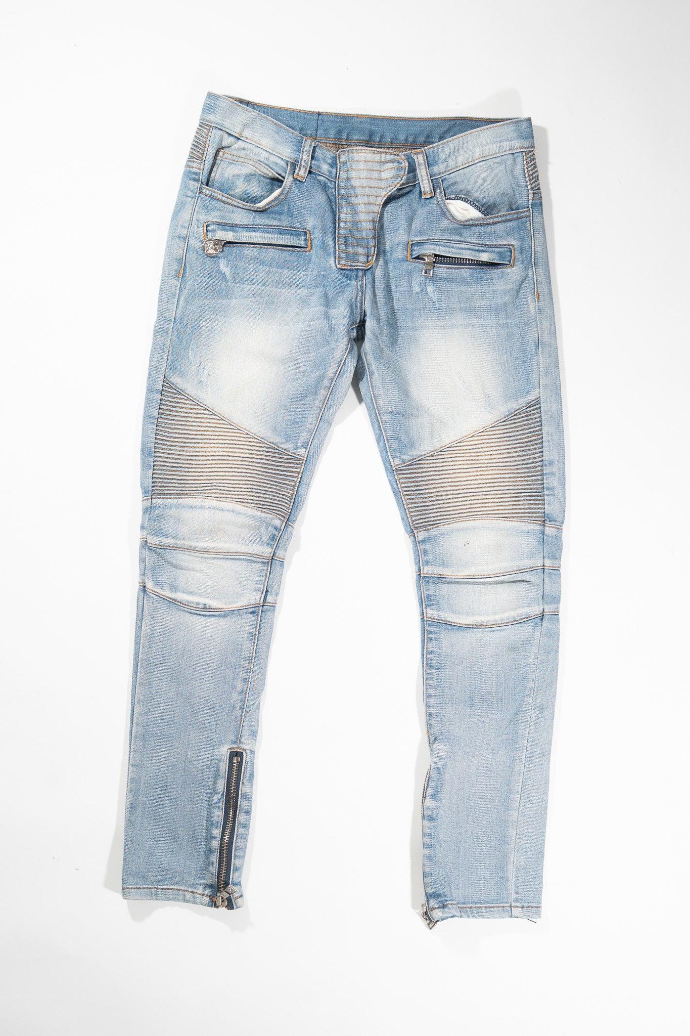 Balmain SS11 Eagle Coin Biker Denim