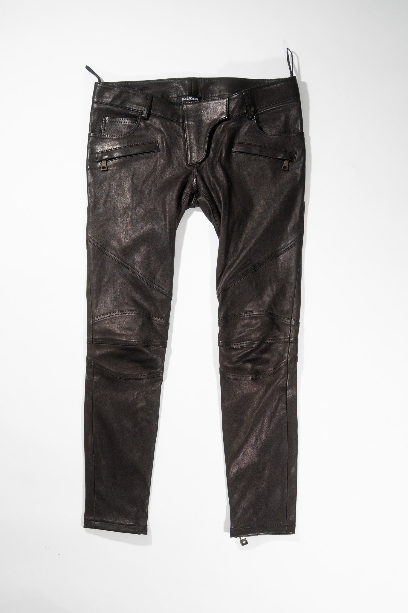 Balmain SS12 Leather Biker Pants