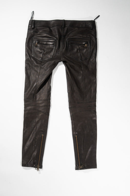 Balmain SS12 Leather Biker Pants