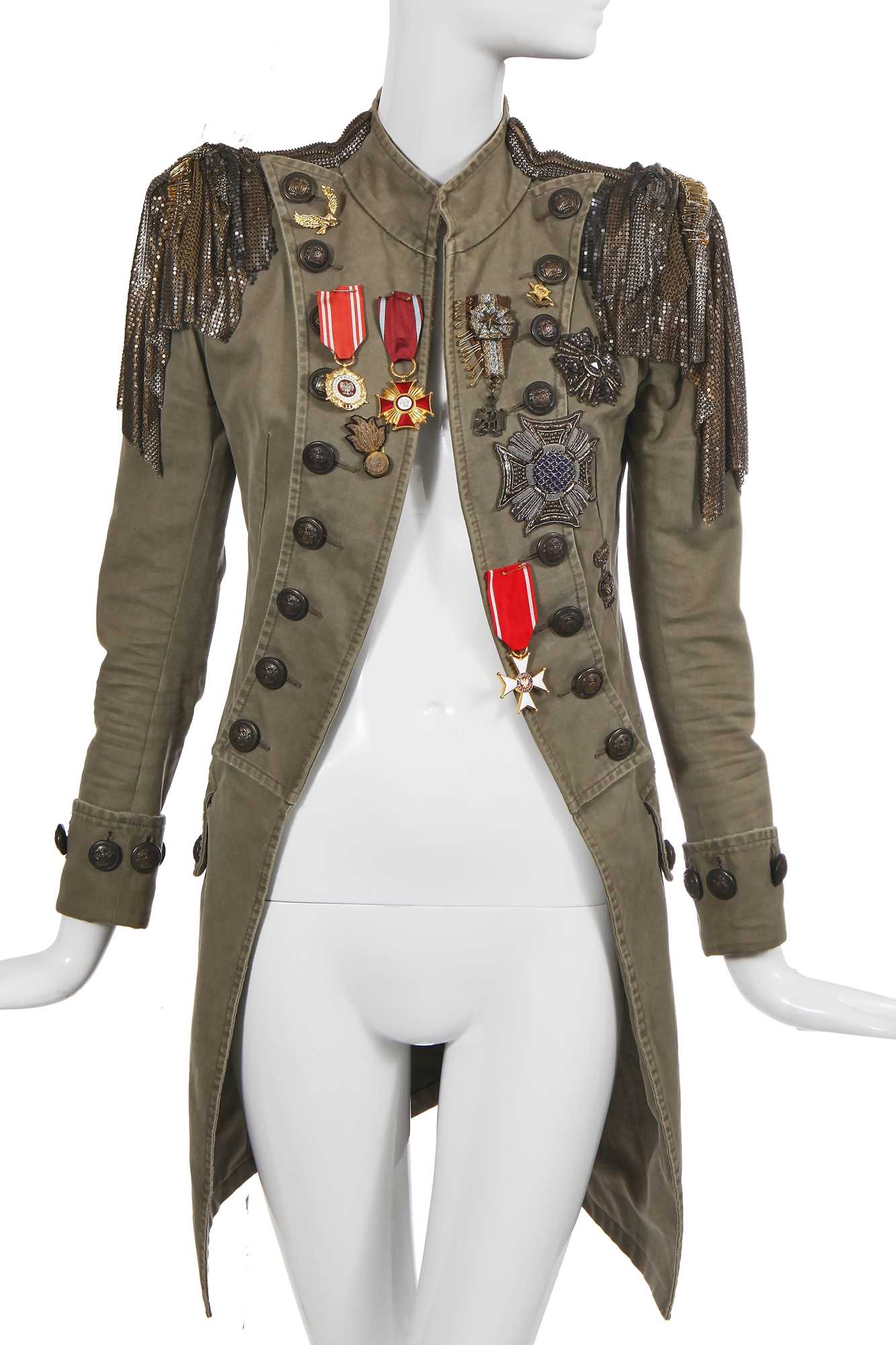 Balmain SS10 Runway Chainmail Military Coat