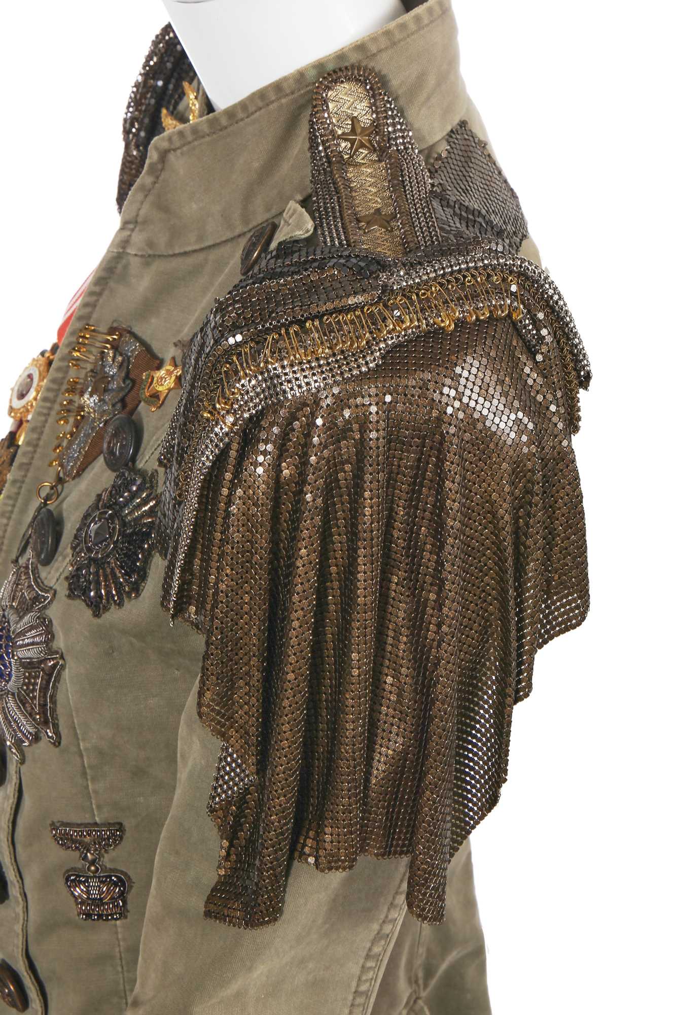 Balmain SS10 Runway Chainmail Military Coat