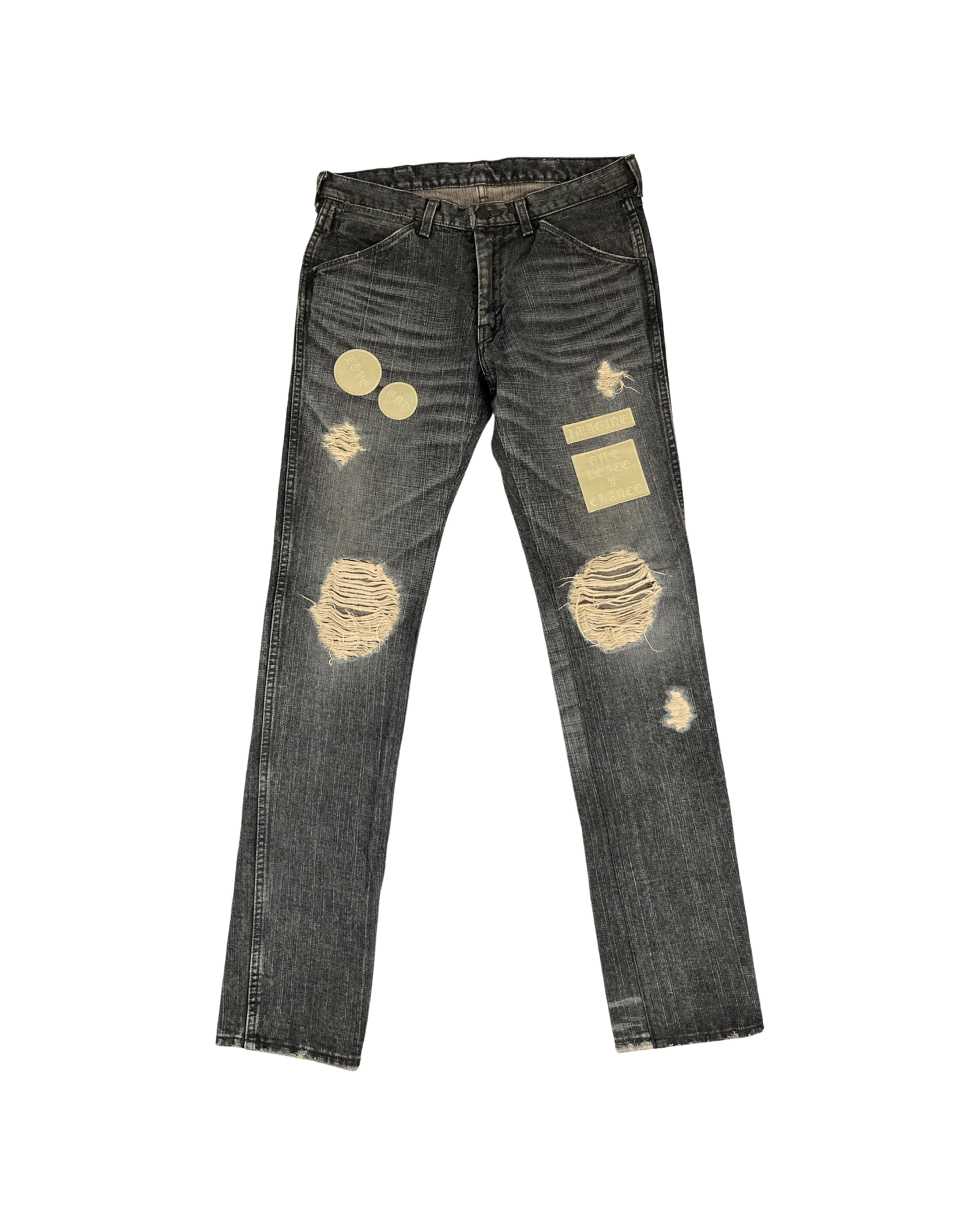 Number (N)ine AW04 Give Peace A Chance Patchwork Denim
