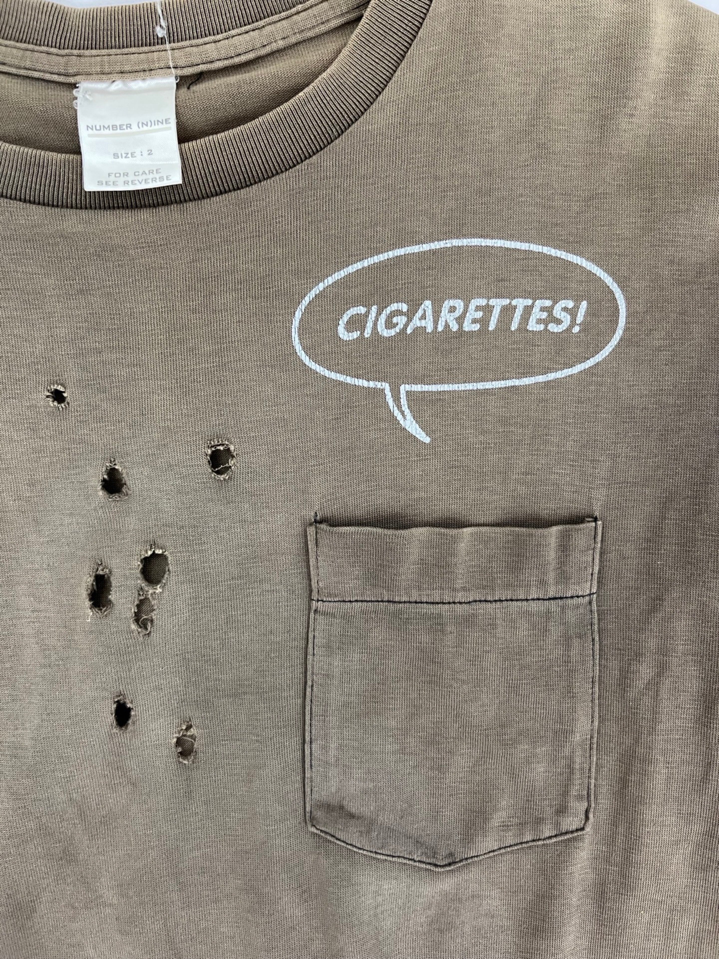 Number (N)ine SS01 Cigarettes! Distressed T-Shirt – Scab Rags